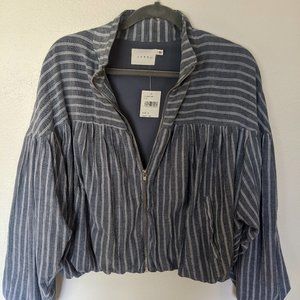 Lush Striped Wide-Sleeved Jacket Small